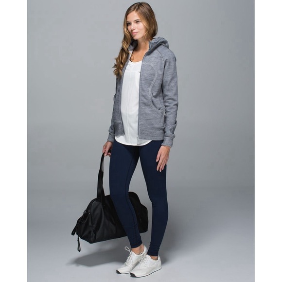Lululemon Scuba Hoodie II Full Zip 6 Slate Gray Cotton Fleece Thumbholes W4A62S - Picture 2 of 16